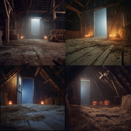 Rustic Barn Loft Digital Backdrop, Abandoned Farmhouse Photography Background, Moody Midnight Scene, Photo Prop for E-commerce Product Images