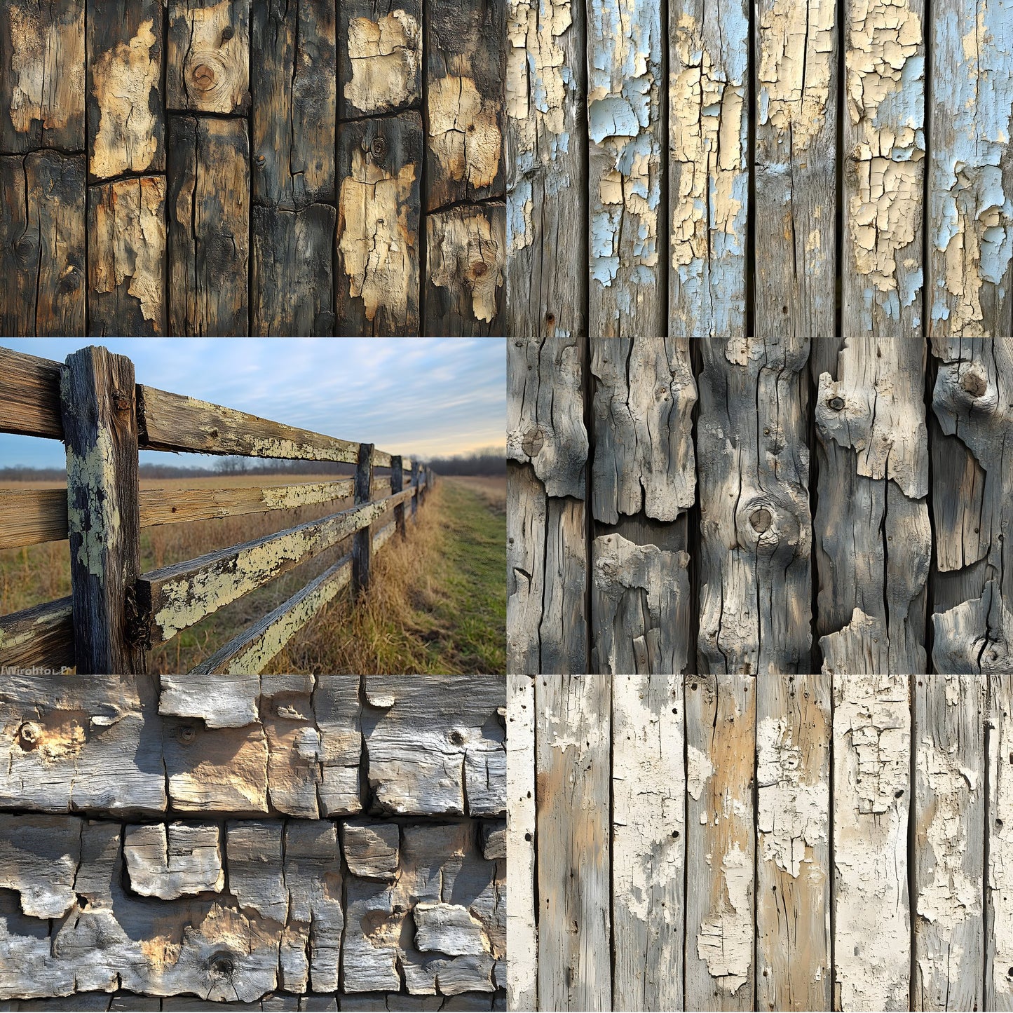 Weathered Wood Fence Digital Backdrop Set, Photography Backgrounds, Rustic Wood Photo Prop, Outdoor Scene, High-Res Images for Composites