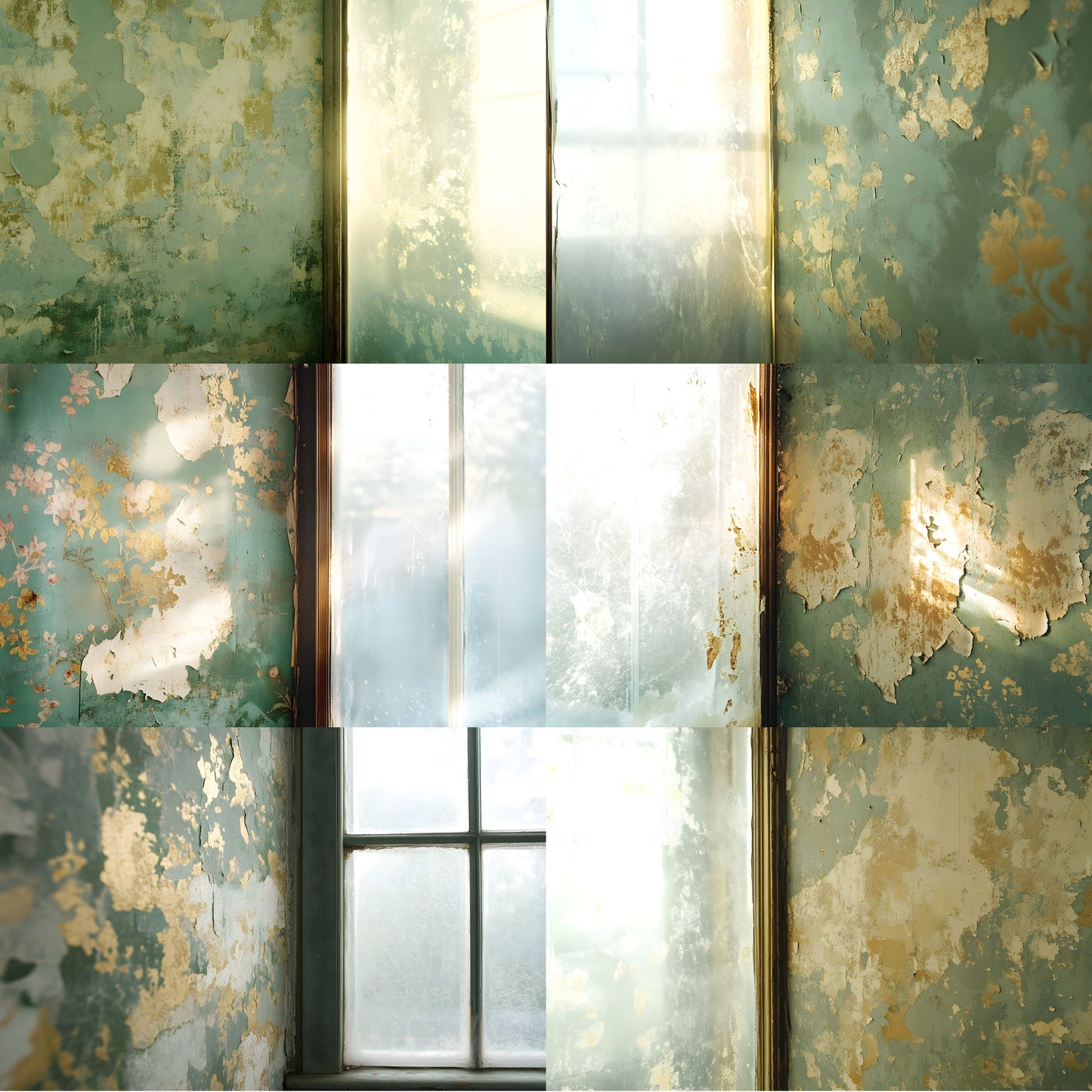 Worn Vintage Wallpaper Digital Backdrop, Diffused Light Photography Background, Photo Booth Prop, Textured Paper Photography Backdrop