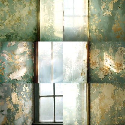 Worn Vintage Wallpaper Digital Backdrop, Diffused Light Photography Background, Photo Booth Prop, Textured Paper Photography Backdrop