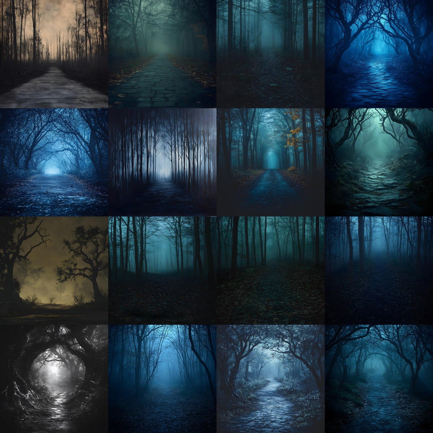 Dark Spooky Backdrops - Master Overlays for Photoshop Composites, Digital Backgrounds for Dark Fantasy, Halloween - Photography Backdrops