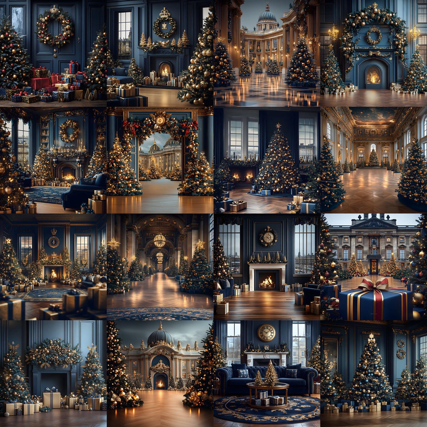 Christmas Backdrops | Digital Holiday Backgrounds | Festive Xmas Scenes