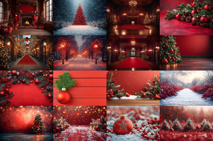 Christmas Backdrop, Digital Backdrop, Santa Christmas Backdrop For Kids Family, Festive Digital Download Christmas Background