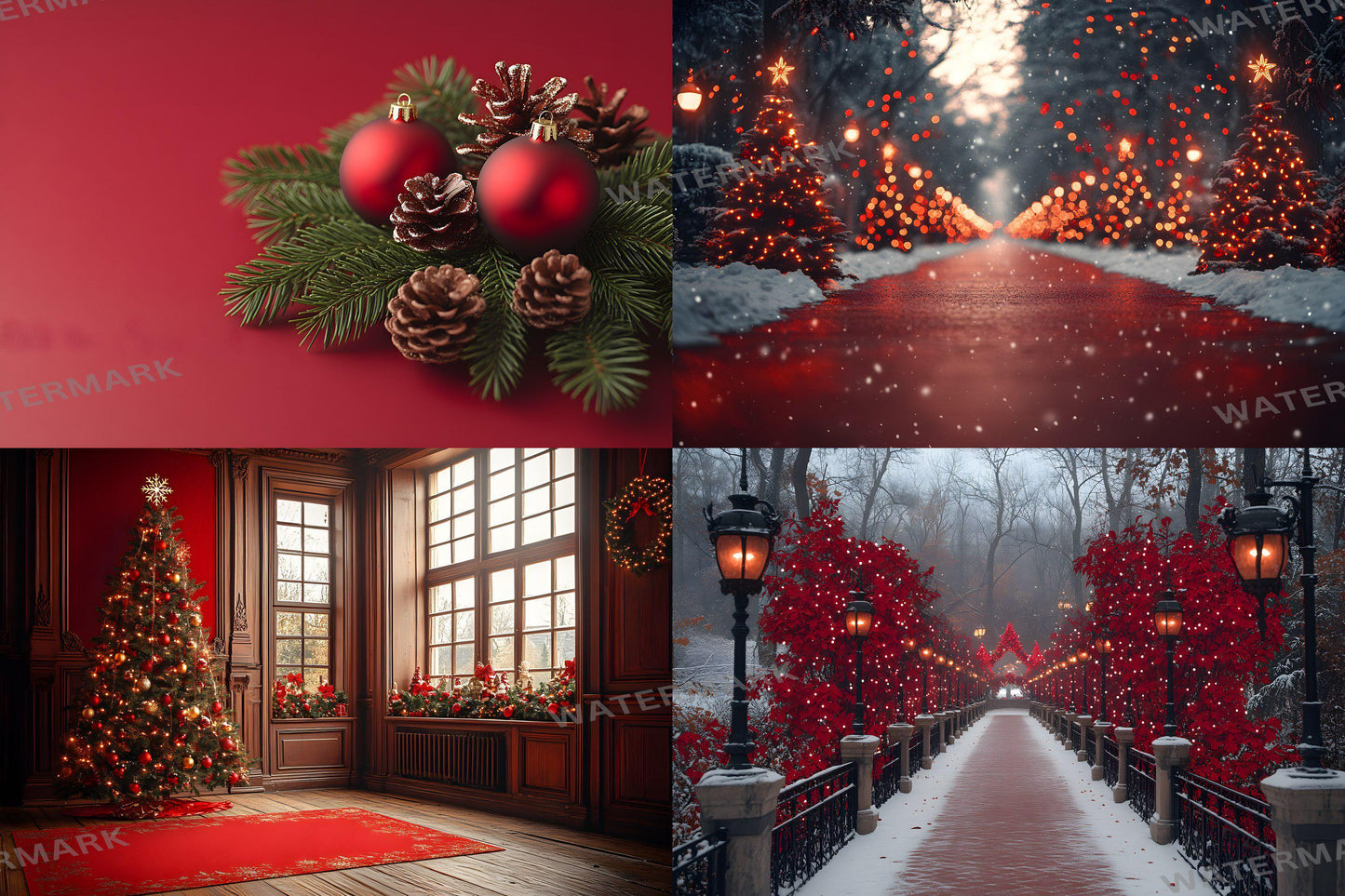 Christmas Backdrop, Digital Backdrop, Santa Christmas Backdrop For Kids Family, Festive Digital Download Christmas Background