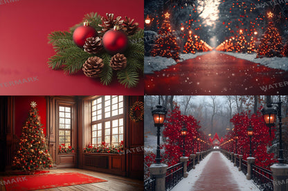 Christmas Backdrop, Digital Backdrop, Santa Christmas Backdrop For Kids Family, Festive Digital Download Christmas Background