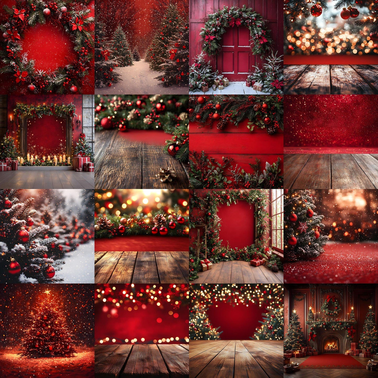 Christmas Backdrop, Digital Backdrop, Santa Christmas Backdrop For Kids Family, Festive Digital Download Christmas Background