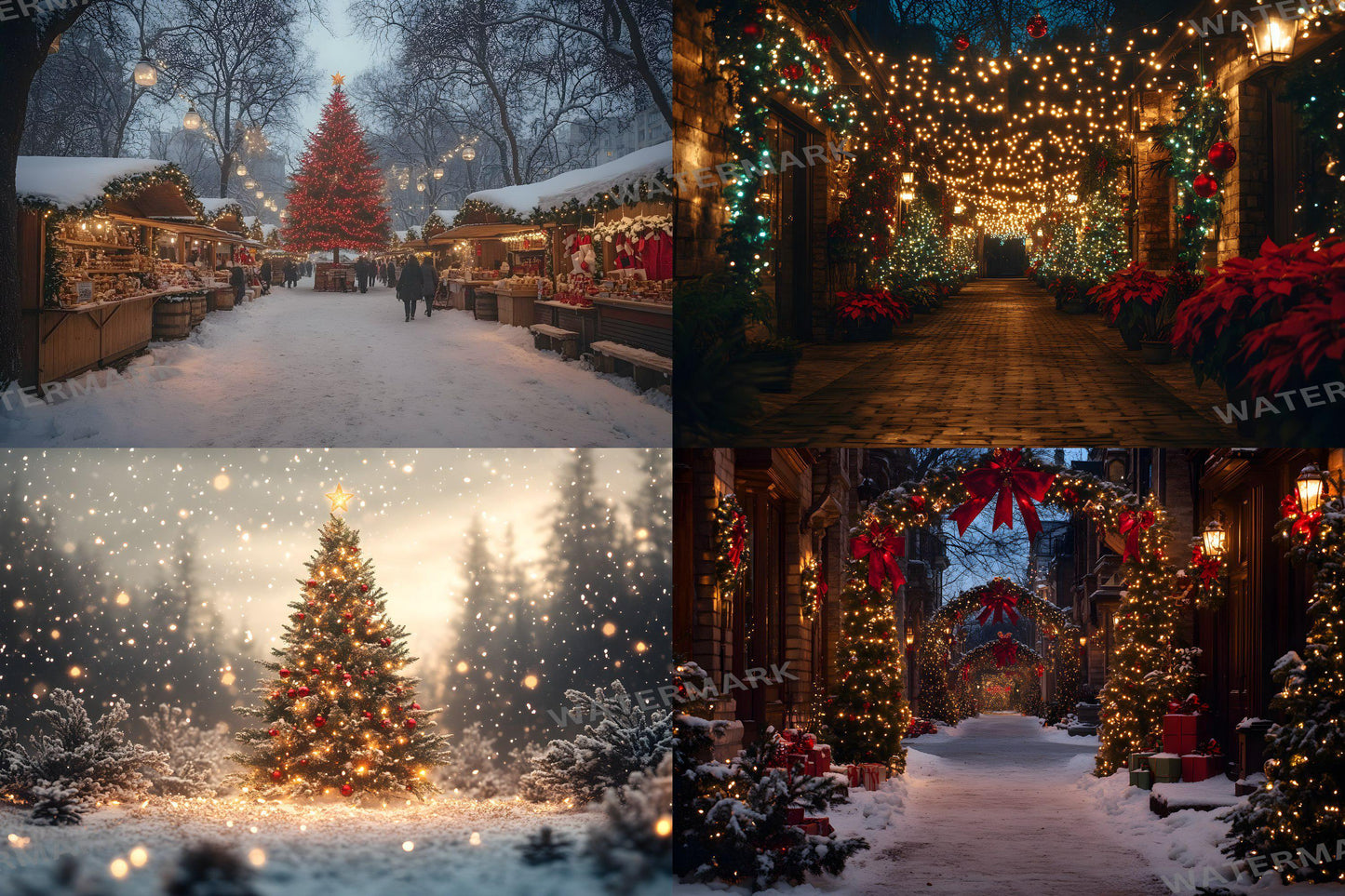 Classic Christmas Backdrops, Digital Backdrop, Santa Christmas Backdrop For Kids Family, Festive Digital Download Christmas Background