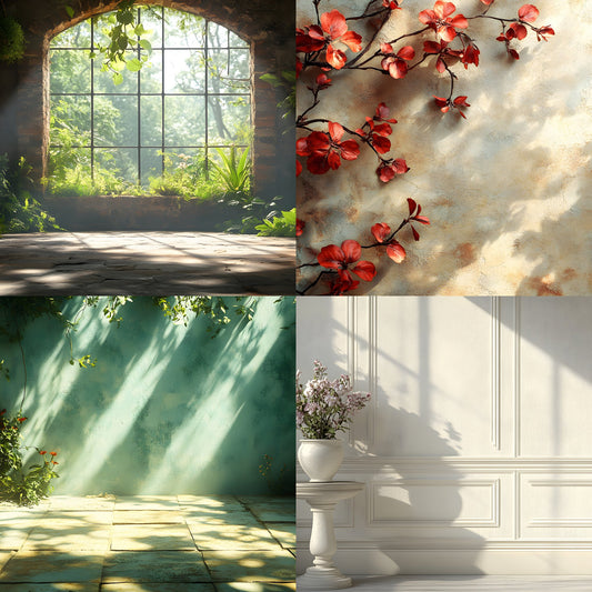 Vintage Sunlit Room Digital Backdrop, Photography Background, Wallpaper Backdrops, High-Resolution Images, Dreamy Photo Overlays