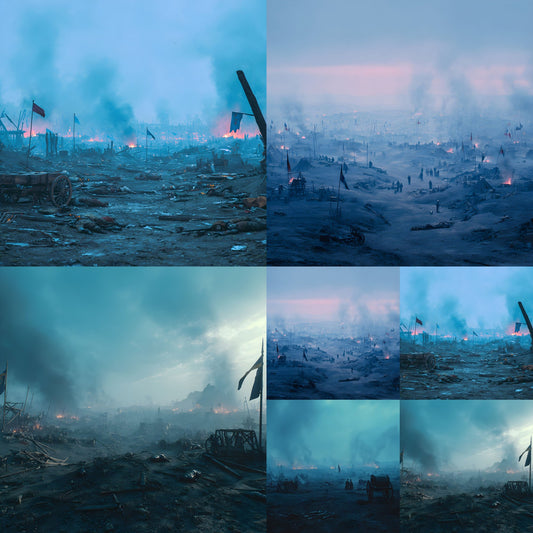 Battlefield Digital Backdrop, War Zone Background, Apocalypse Photography Prop, Military Aftermath Square Image, Dramatic Photo Booth, Post-Apocalyptic Scene