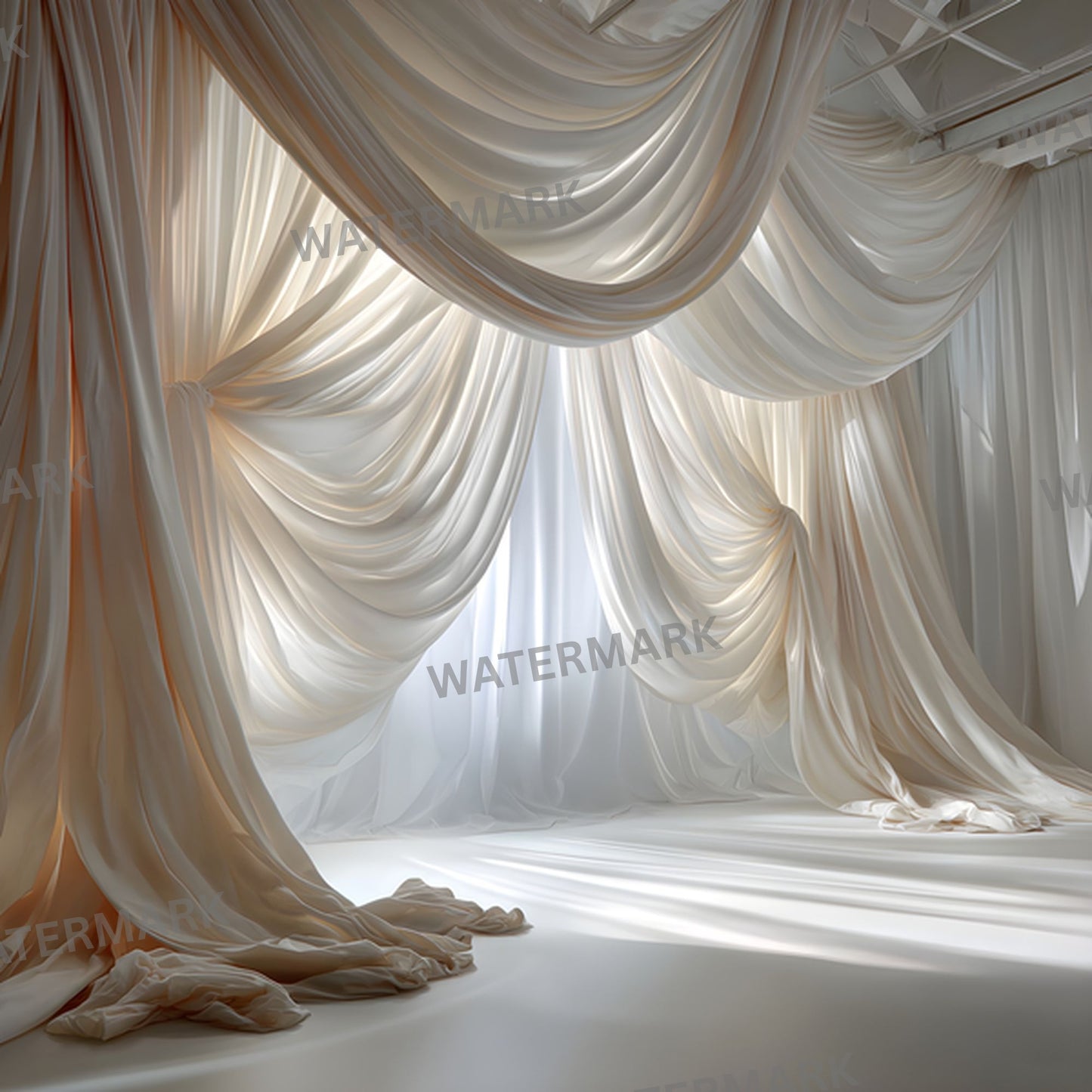 Sheer Satin Fabric Photography Backdrop, Elegant Wedding Background, Square Format Digital Download, Bridal Portrait Photo Booth Prop, SQBD