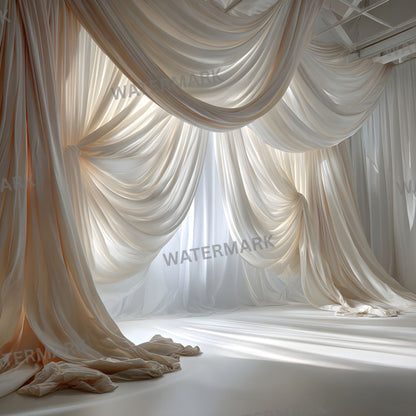 Sheer Satin Fabric Photography Backdrop, Elegant Wedding Background, Square Format Digital Download, Bridal Portrait Photo Booth Prop, SQBD