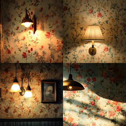 Vintage Wallpaper Room Backdrops, Photography Backgrounds, Digital Download for Portrait Photography,Texture Photo Booth Backdrop