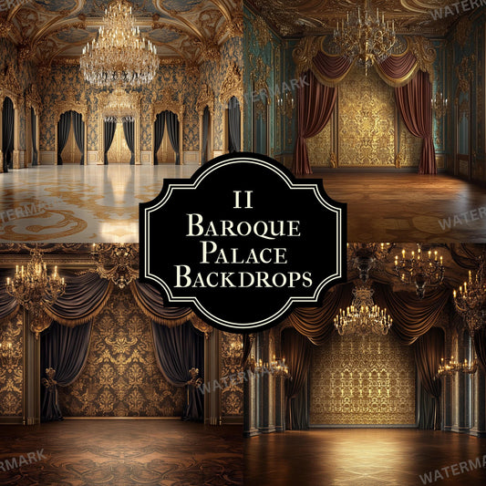 Baroque Stage Backdrops | Ornate Ballroom, Throne Room & Grand Fireplace Scenes | Theater, Musical and Concert Set Design