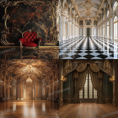 Regal Room Digital Photography Backdrop -  Elegant Studio Backdrops For Photographers, Wedding & Senior Backdrops - Digital Background