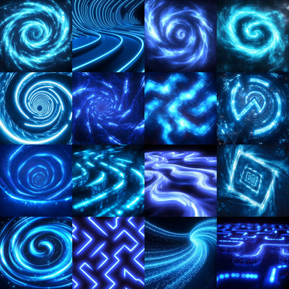 Abstract Blue Neon Lights Digital Backdrop, Modern Photography Background for Portraits, Photo Overlays, Creative Graphic Design Resource