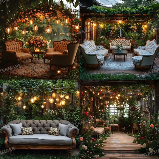 Vintage Garden Backdrops - 96x96px Digital Photography Overlays for Studio Portraits Wallpaper Backgrounds  Photoshop Composites