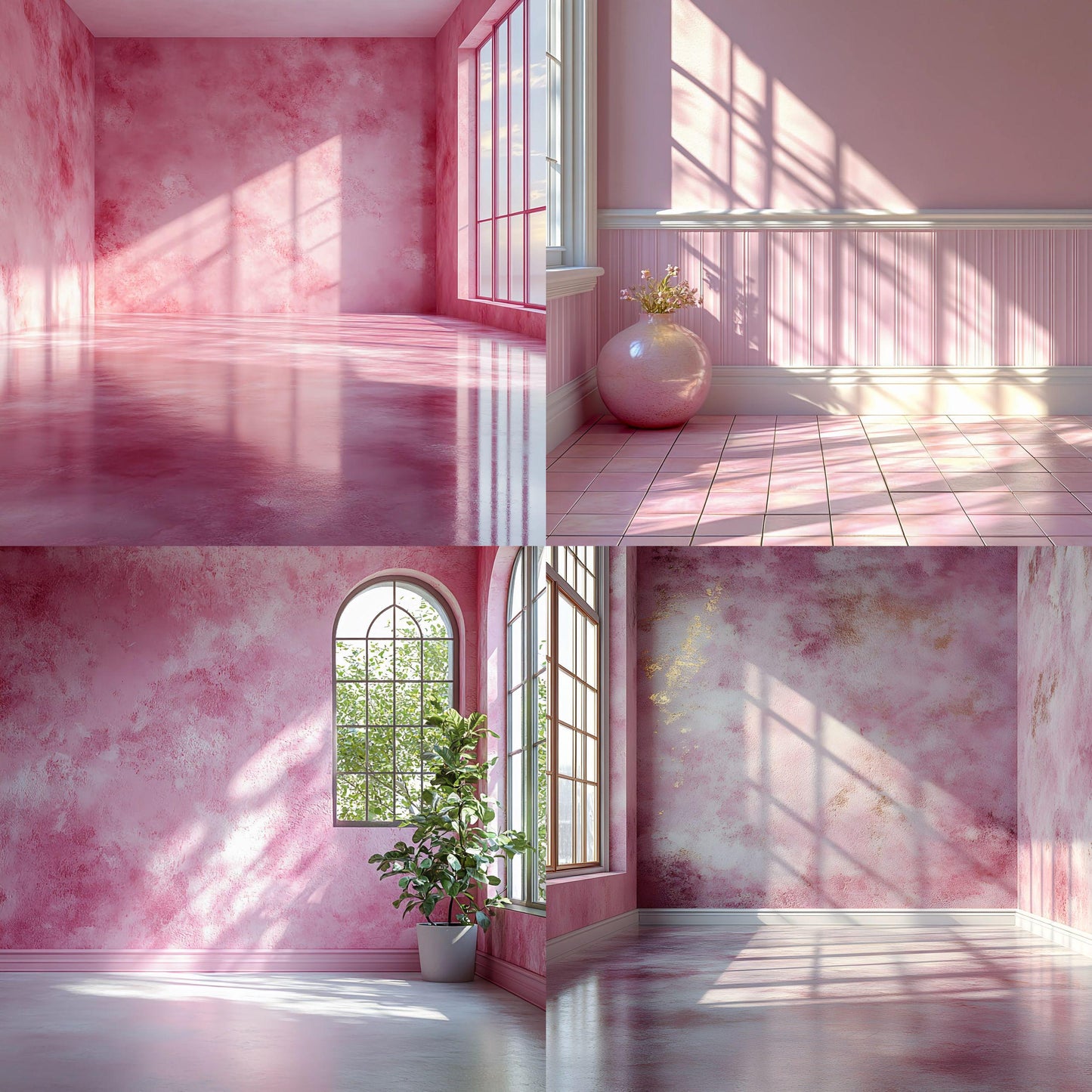 Pink Pastel Backdrops - Room Interiors, Photography Backdrops, Pastel Rooms, Maternity Digital Backdrop, Wedding Studio Overlays