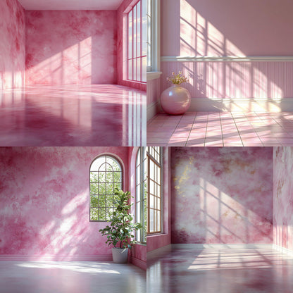 Pink Pastel Backdrops - Room Interiors, Photography Backdrops, Pastel Rooms, Maternity Digital Backdrop, Wedding Studio Overlays