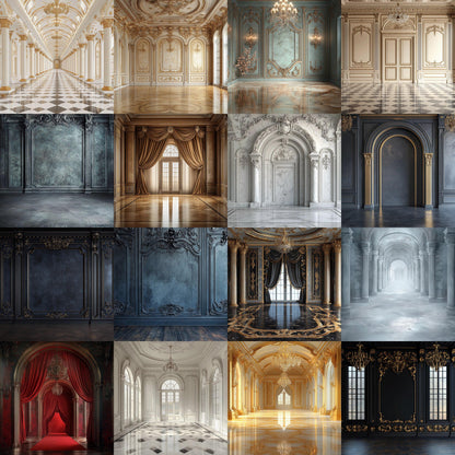 Regal Room Digital Photography Backdrop -  Elegant Studio Backdrops For Photographers, Wedding & Senior Backdrops - Digital Background