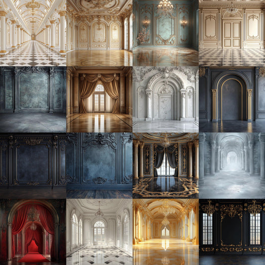 Regal Room Digital Photography Backdrop -  Elegant Studio Backdrops For Photographers, Wedding & Senior Backdrops - Digital Background