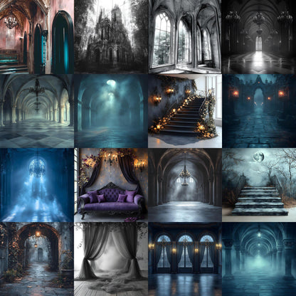 Gothic Digital Backdrops | Dramatic Photoshop Overlays for Dark Photography, Fine Art Portraits & Halloween Themes, Gothic Backgrounds