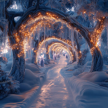 Frosty Fairy Winter Wonderland Digital Backdrops: 1Enchanted Winter Scenes, Photography Composites, Christmas, Xmas - Winter Backdrops