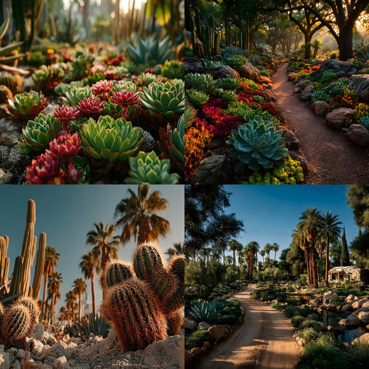 Desert Botanical Garden Digital Backdrop, Vibrant Oasis Photography Background, Lush Photo Prop, Unique Artistic Desert Scene, High-Res Image