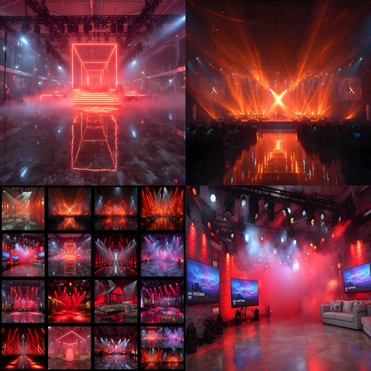 K-Pop Concert Digital Backdrop, Red Stage Background for Online Shows, Music Video Virtual Set, Square Photography Prop, Idol Group Fan Edits