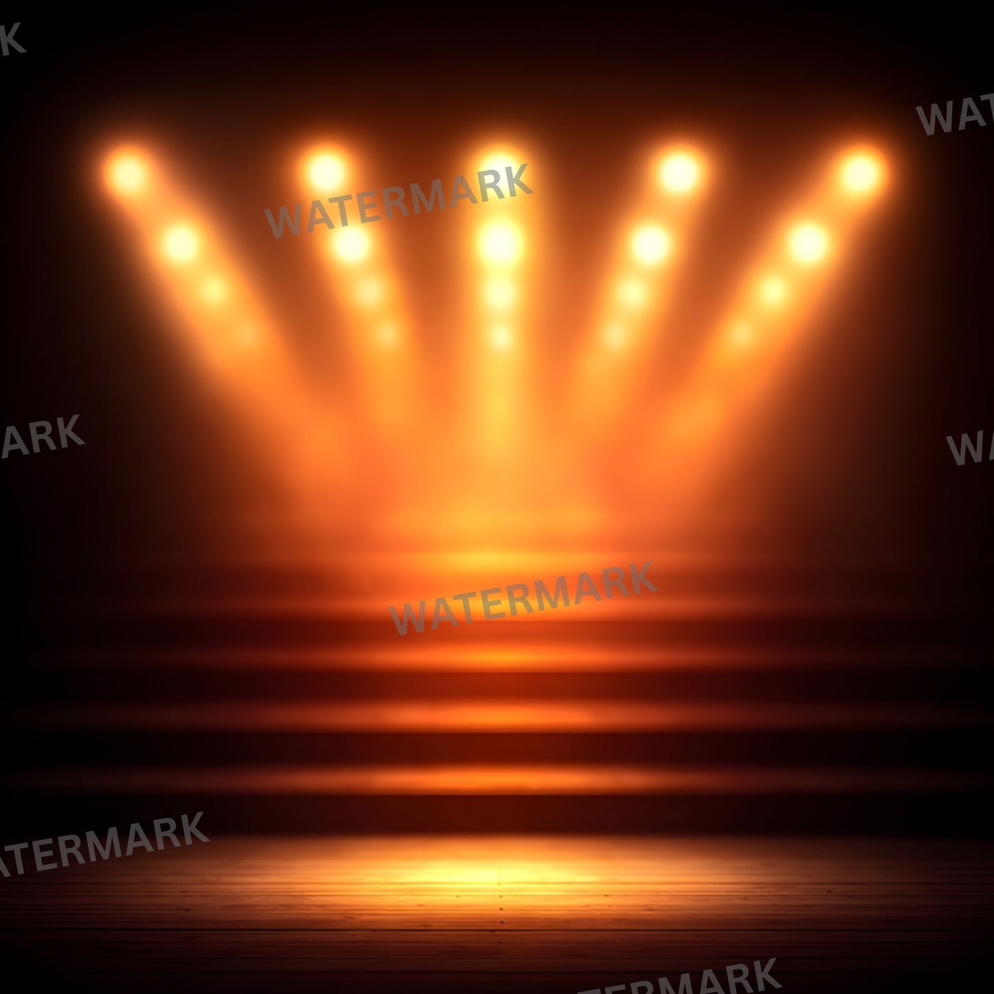 Empty Stage Red Stairs Lights Digital Backdrop, Photography Background, Theater Stage Photo Prop, Square Format, Dramatic Scene, High Resolution Image