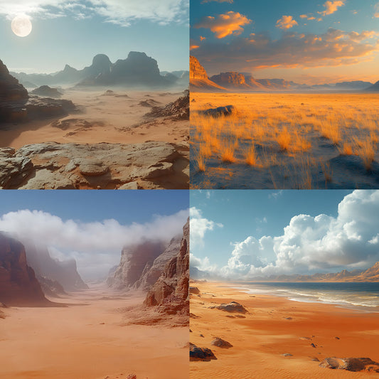 Cyberpunk Desert Digital Backdrop Set, Sci-Fi Backgrounds for Photography, Dystopian Scene, Blade Runner Inspired, Commercial Use