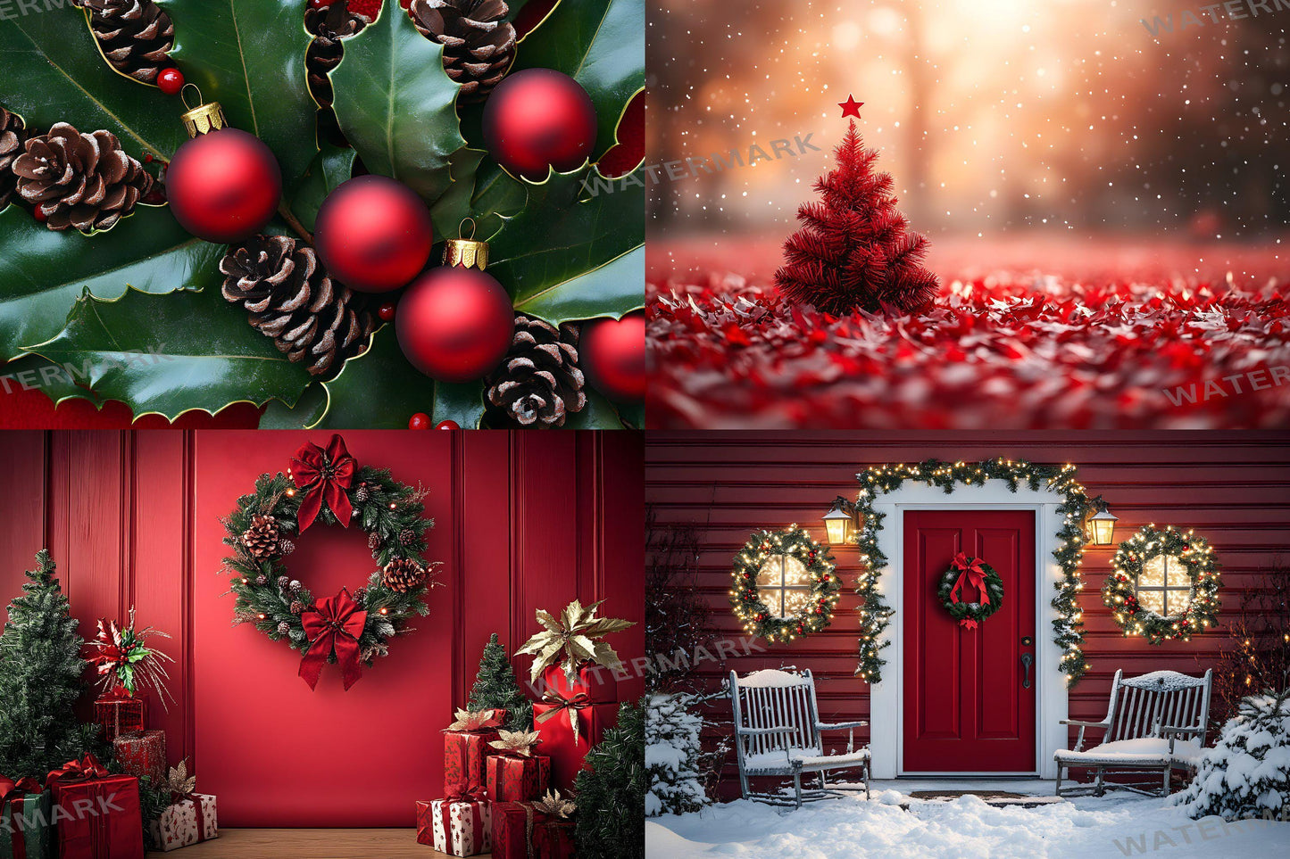 Christmas Backdrop, Digital Backdrop, Santa Christmas Backdrop For Kids Family, Festive Digital Download Christmas Background
