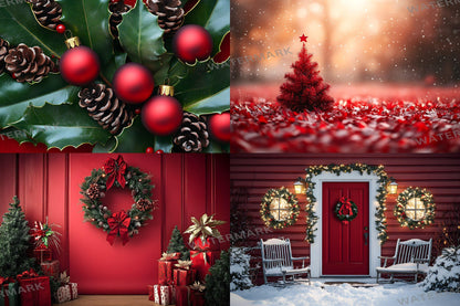 Christmas Backdrop, Digital Backdrop, Santa Christmas Backdrop For Kids Family, Festive Digital Download Christmas Background