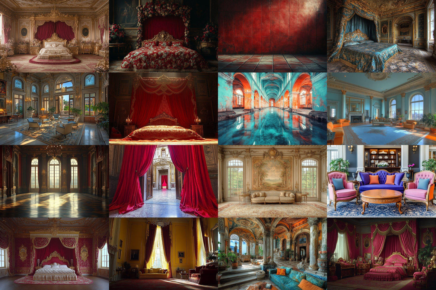 Regal Room Interior Backdrops - Victorian and Royal Designs - Royal Room Backdrops - Luxury Mansion Interior - Real Estate Backgrounds