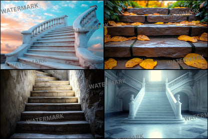 Staircase Digital Backdrop, Photography Background, Elegant Stairway Photo Prop, Fairytale Castle Stairwell Image, Fantasy Photography Overlay