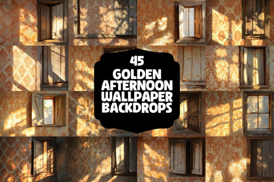 Golden Afternoon Wallpaper Backdrops, Vintage Interiors, Warm Aesthetic Backgrounds, Photoshop Overlays - Vintage Room Backdrops