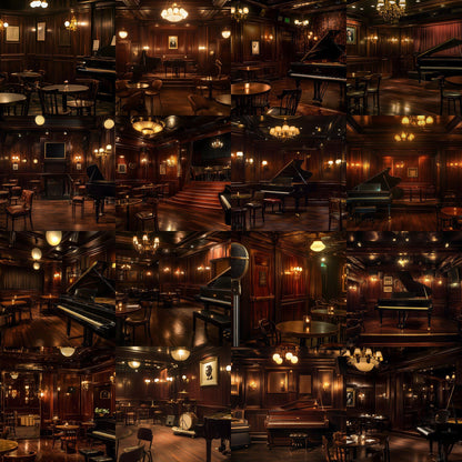 Jazz Club Photography Backdrops - 1JPGs | Speakeasy Digital Backgrounds, Piano Bar Photo Overlays, Moody Interior Studio Props