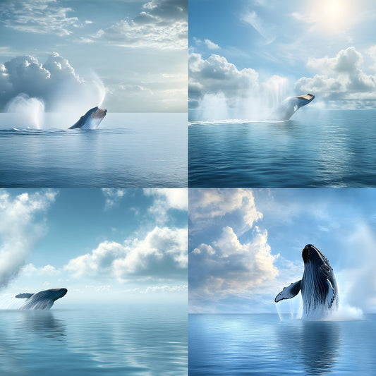 Whale Ocean Digital Backdrop, Tranquil Blue Sea Background for Newborn Photography, Dreamy Under the Sea Photo Prop