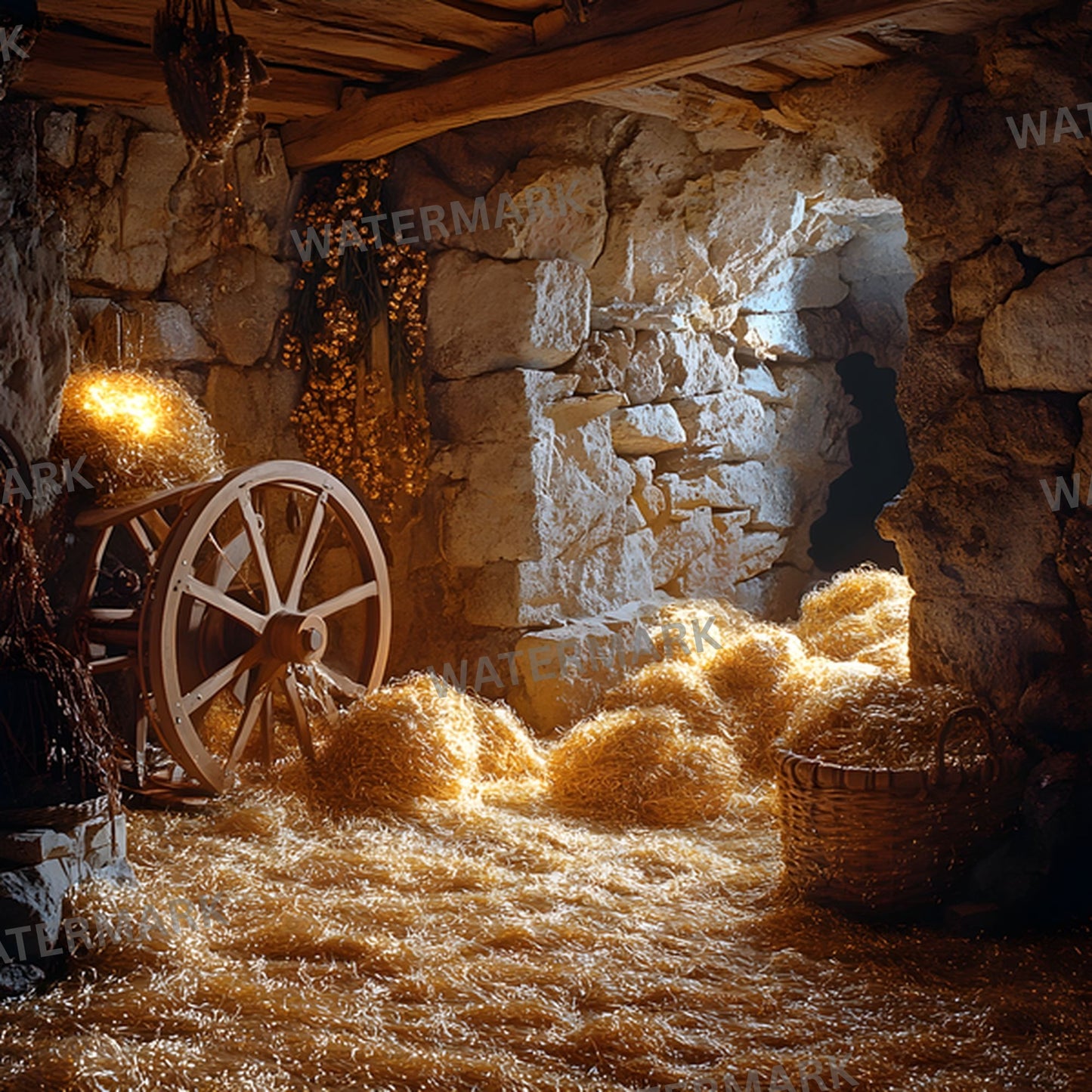 Rumpelstiltskin Gold Digital Backdrop, Square Photography Background, Fantasy Gold Photo Prop, Storybook Portrait, Magical Fine Art Composite