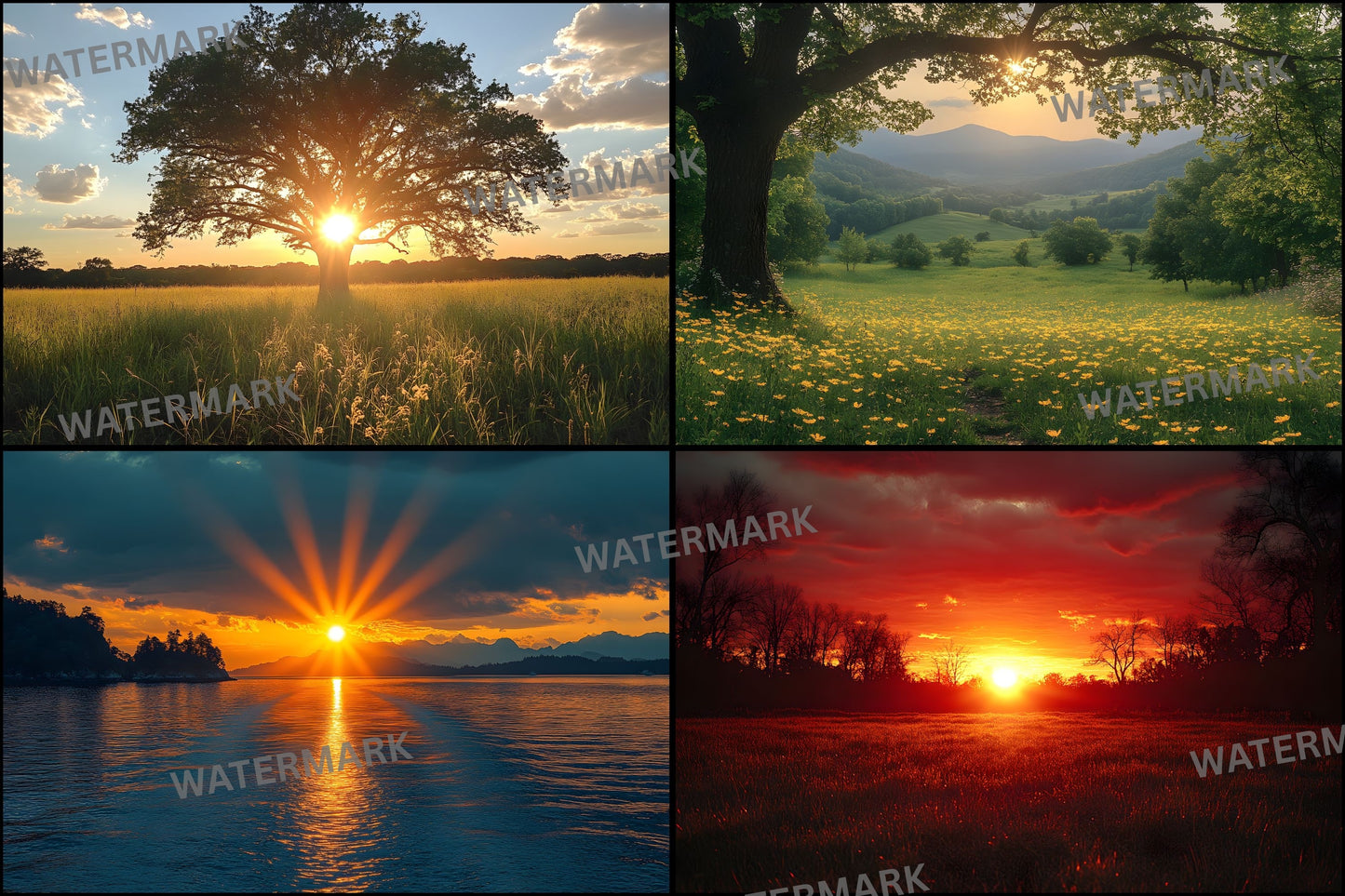 Sunset Photography Backdrop Bundle, Golden Hour Digital Backgrounds for Photographers, Ratios, Dreamy Photo Overlays