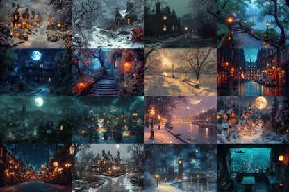 VICTORIAN LONDON BACKDROP - Night Photography Overlay for Photoshop
