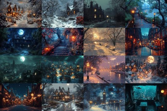 VICTORIAN LONDON BACKDROP - Night Photography Overlay for Photoshop