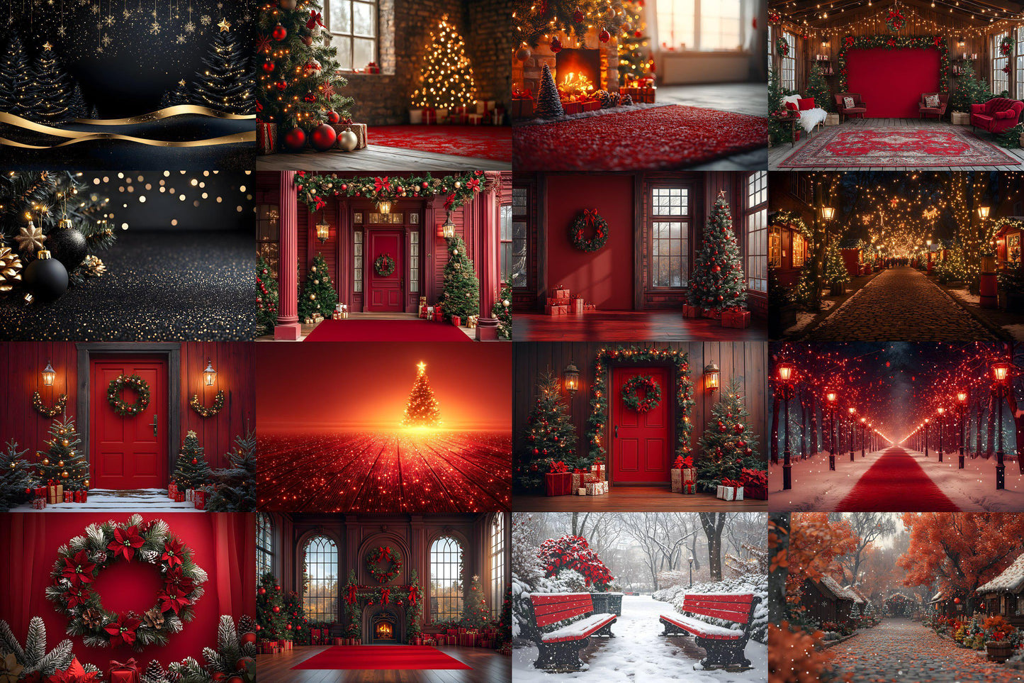 Christmas Backdrop, Digital Backdrop, Santa Christmas Backdrop For Kids Family, Festive Digital Download Christmas Background