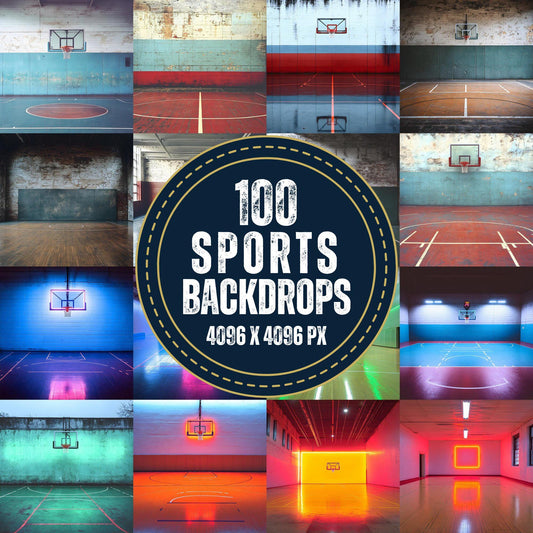 Sports Court Backdrops - Digital Backgrounds for Photography, Photoshop Overlays, Portraits, Products & Sports Design Projects