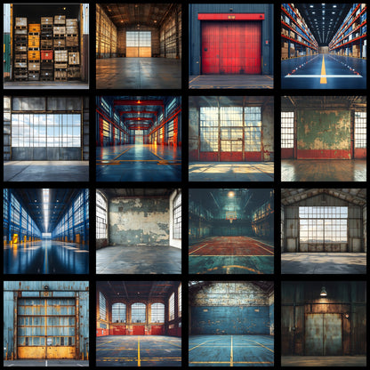 Warehouse Sports Digital Backdrop, Industrial Sports Background, Photography Prop, Sports Team Photo, Urban Sports Digital Download