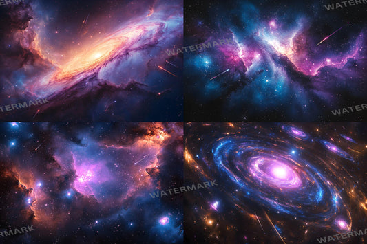Celestial Glow Backdrops | Cosmic Galaxy Digital Backgrounds | Vibrant Nebula Space Art | Fantasy Sci-Fi Aesthetic | Photography Backdrop