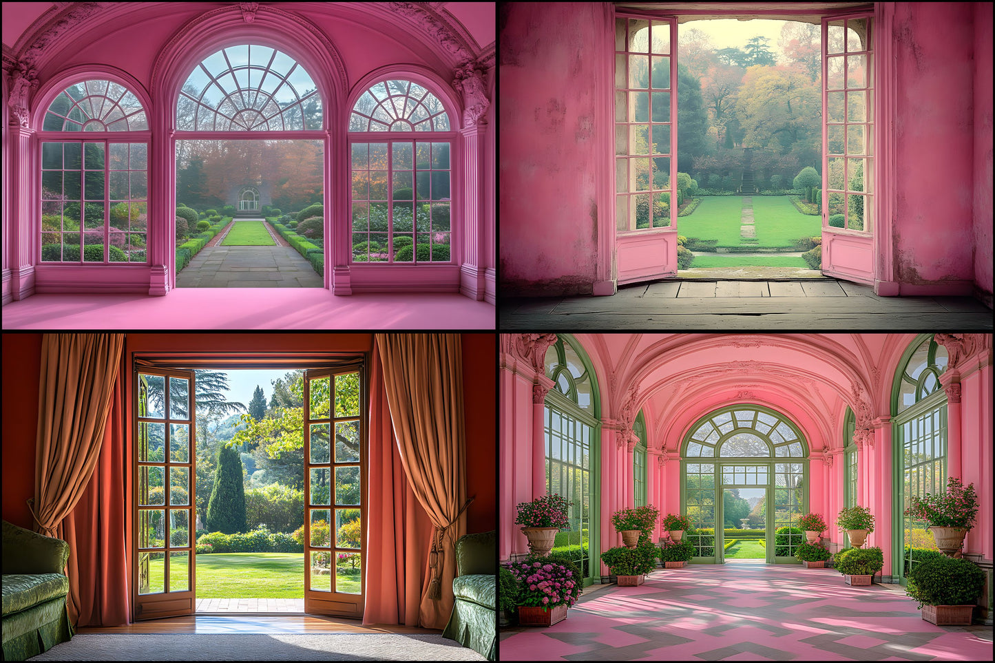 Royal Pink Garden Digital Backdrop, Floral Photography Background, Princess Portrait Scene, Photo Prop, Fairytale Garden Download