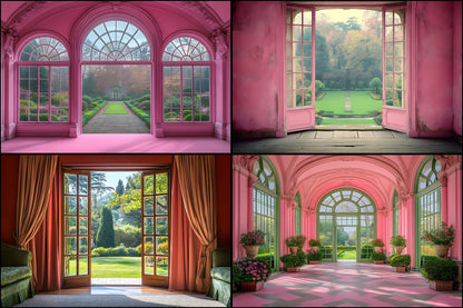 Royal Pink Garden Digital Backdrop, Floral Photography Background, Princess Portrait Scene, Photo Prop, Fairytale Garden Download