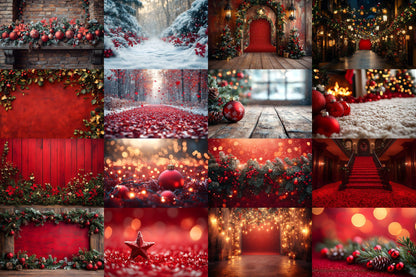 Christmas Backdrop, Digital Backdrop, Santa Christmas Backdrop For Kids Family, Festive Digital Download Christmas Background