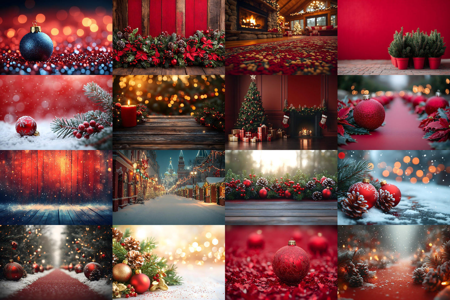 Christmas Backdrop, Digital Backdrop, Santa Christmas Backdrop For Kids Family, Festive Digital Download Christmas Background