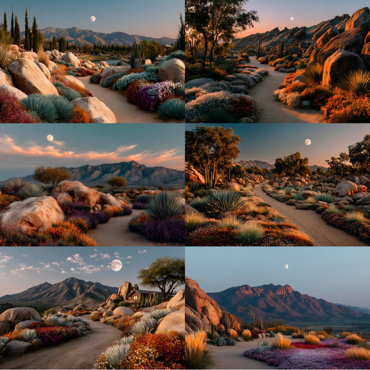 Desert Botanical Garden Digital Backdrop, Southwest Photography Background, Vibrant Scene for Portrait Photography, Scenic Photo Overlay